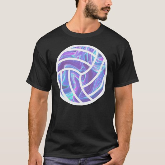 T-shirt Sticker de volley-ball holographique (Devant)
