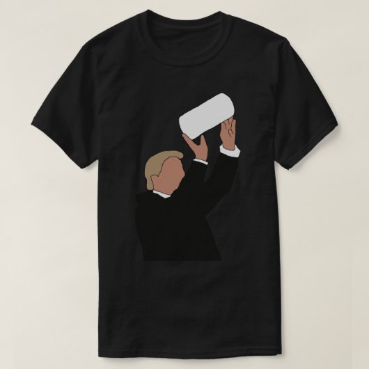 T-shirt Sticker Donald Trump Throwing Paper Towers (Design devant)