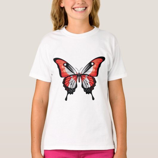 T-shirt Sticker du drapeau du papillon de l'hirondelle du  (Devant)