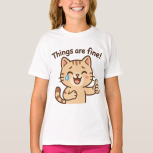 T-shirt Sticker en Pleurant - "Tout va bien !" Panier amus