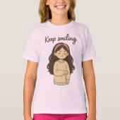T-shirt Sticker Grumpy mignonne fille - cheveux longs et s (Devant)