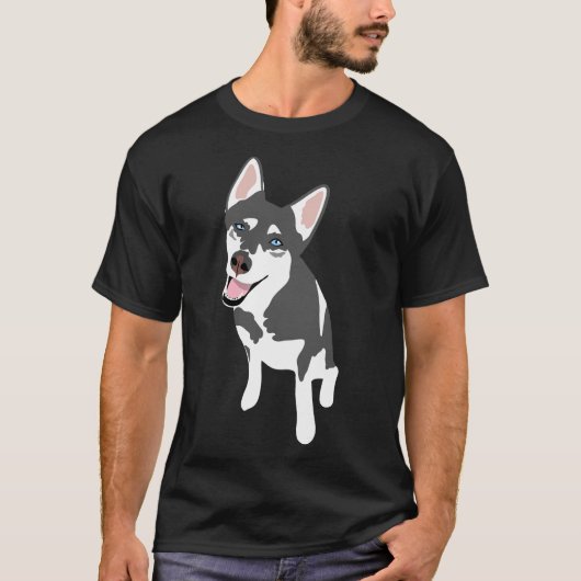 T-shirt Sticker Husky (Devant)