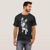 T-shirt Sticker Husky (Devant entier)