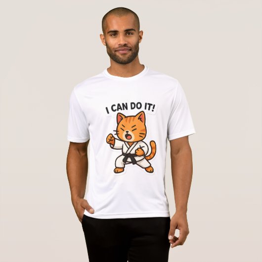 T-shirt Sticker Karate Cat (Devant entier)