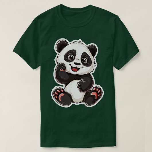 T-shirt Sticker Panda Buddy Exuberant 2 (Design devant)