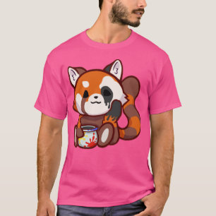 T-shirt Sticker Panda Rouge mignon