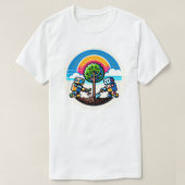 T-shirt Sticker Planteur d'arbre IA Conception robotique é (Design devant)