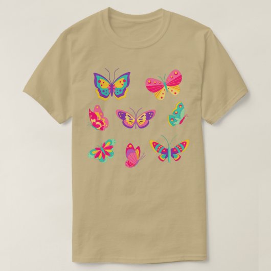 T-shirt Sticker pour papillon arc-en-ciel Pack 3 (Design devant)
