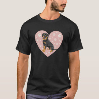 T-shirt Sticker rose Coeur Rottweiler Premium Scoop