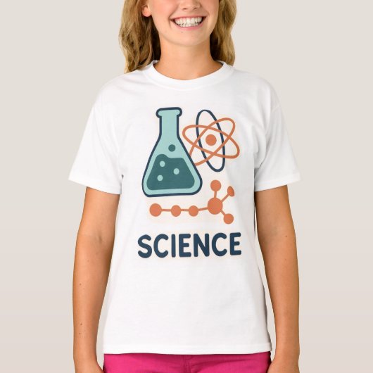 T-shirt Stickers Objet scientifique - Flacon, Molécules et (Devant)