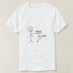 T-shirt Stickman Taille moyenne du cerveau