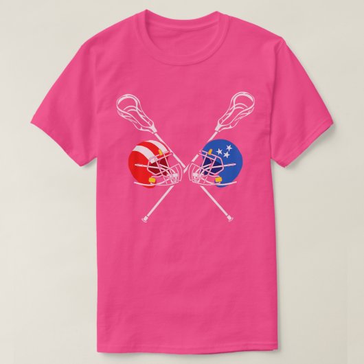 T-shirt Sticks du pavillon de crosse 4 juillet (Design devant)