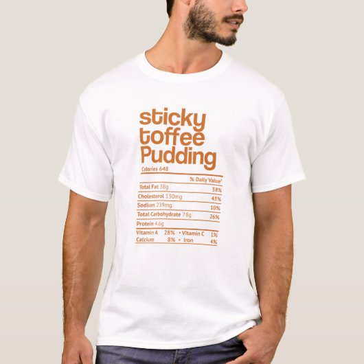 T-shirt Sticky Toffee Pudding Nutrition Fact Thanksgiving (Devant)