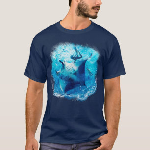 T-shirt Stingray de mer et plongeur