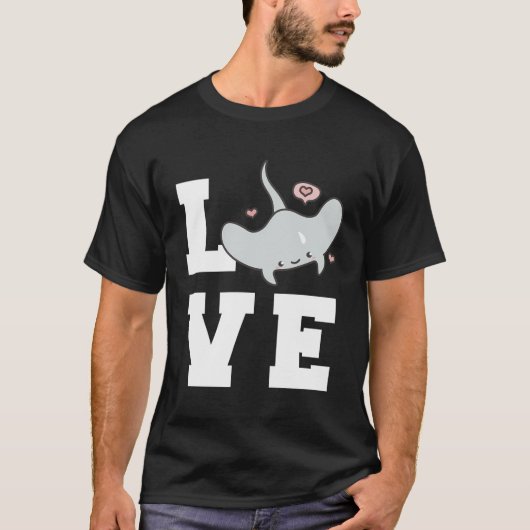 T-shirt Stingray Love Ocean Adventure Manta Ray Diving Vac (Devant)