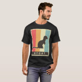 T-shirt Stoat Vintage Retro Poster Animal (Devant entier)