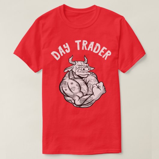 T-shirt Stock Investors Day Trader Bull Broker Day Trading (Design devant)