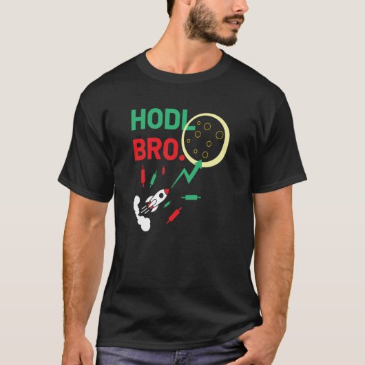 T-shirt Stock Trading Hodl Bro Rocket À La Lune (Devant)