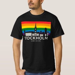 T-shirt Stockholm Ville Suède Drapeau Arc-en-ciel Enfants 