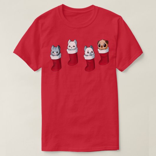 T-shirt StockingStuffers de Noël Chat Noël Lumières Pyjama (Design devant)