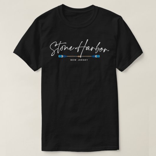 T-shirt Stone Harbour New Jersey Oars Graphisme (Design devant)