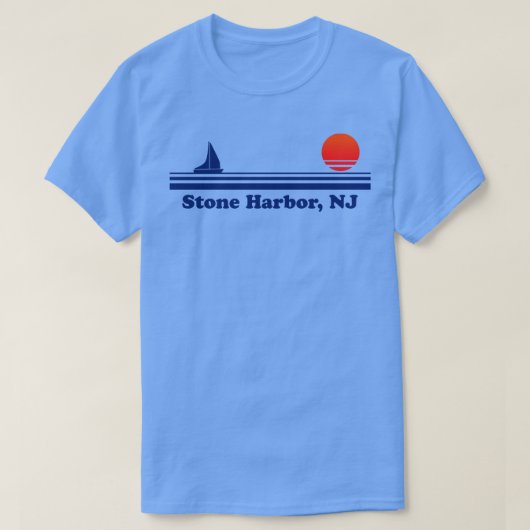 T-shirt Stone Harbour NJ Voilier Sunrise (Design devant)