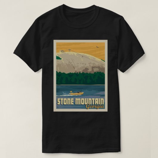 T-shirt Stone Mountain Georgia Impression métallique (Design devant)