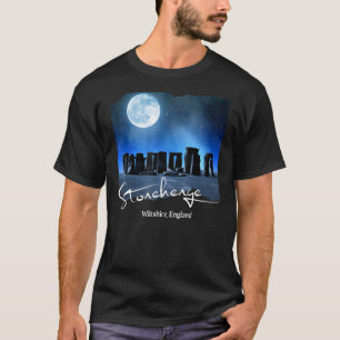 T-shirt Stonehenge Angleterre Souvenir Stonehenge En Nuit
