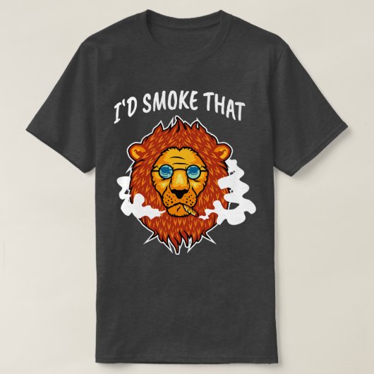 T-shirt Stoner Lion Hippie Chat Fumer Joint Cadeau (Design devant)