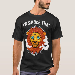 T-shirt Stoner Lion Hippie Chat Fumer Joint Cadeau