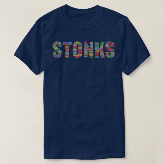 T-shirt Stonks Wordcloud (Design devant)