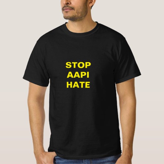 T-shirt Stop AAPI Hate, lettres jaunes (Devant)