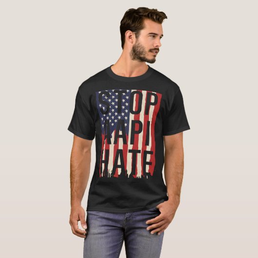 T-shirt Stop AAPI Hate, Stop Asian Hate Flag (Devant entier)