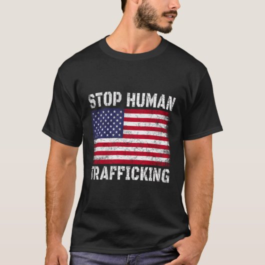 T-shirt Stop Human Trafic - Christian (Devant)