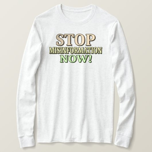 T-shirt "STOP MISINFORMATION" Mignonne conception. Command (Design devant)