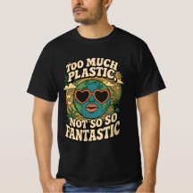 T-shirt Stop Plastic Pollution - Retro Earth Desig