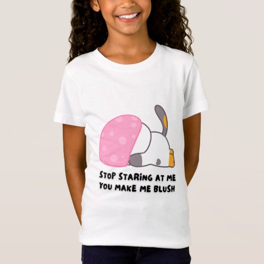 T-Shirt "Stop Staring" Bunny Blushing (Devant)