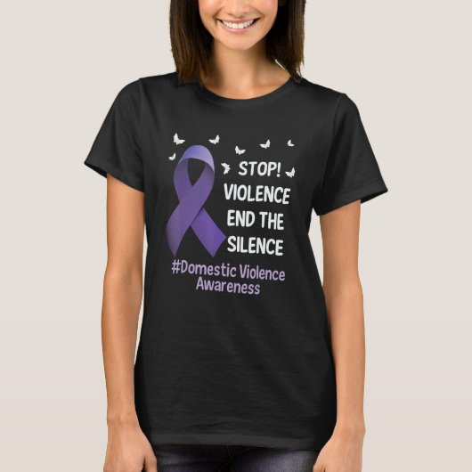 T-shirt Stop Violence End Silence Domestic Violence Suppor (Devant)