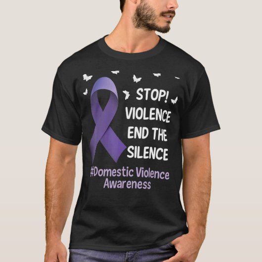 T-shirt Stop Violence End Silence Domestic Violence Suppor (Devant)
