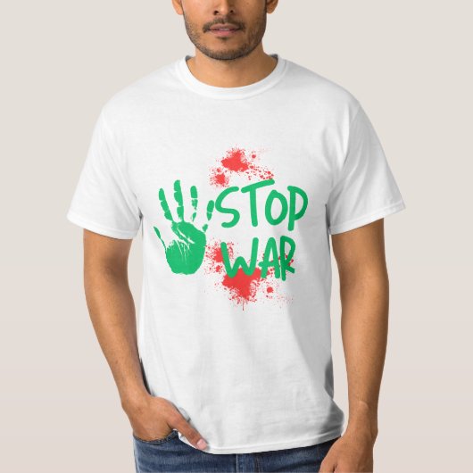 T-shirt Stop War – Bold Handprint Anti-War Graphic Design (Devant)