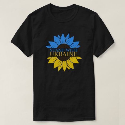 T-shirt Stopper Avec Ukraine Bleu Tournesol Jaune (Design devant)
