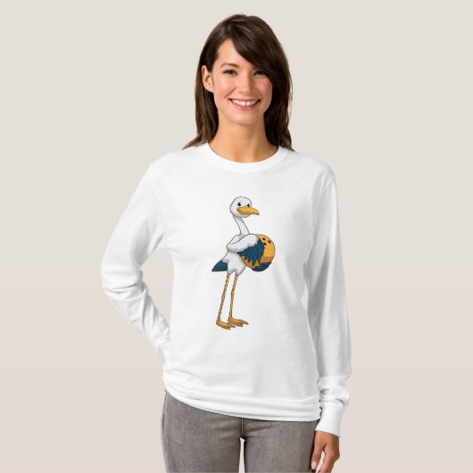 T-shirt Stork à Bowling avec Bowling ball (Devant entier)