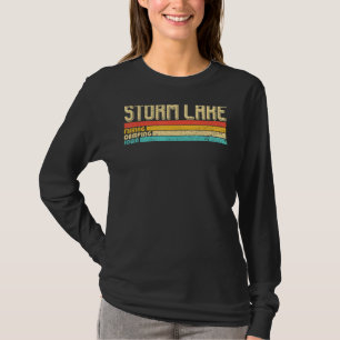T-shirt Storm Lake Iowa Vintage Funny Pêche Camping Summum