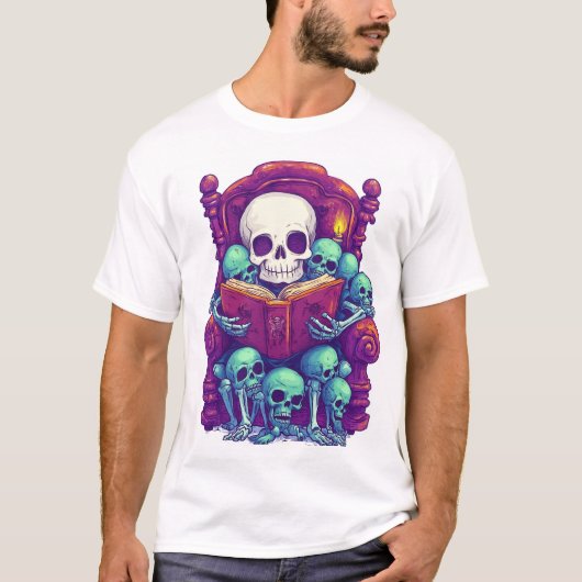 T-shirt Storytime with Bones � Funny Bedtime Skeleton (Devant)