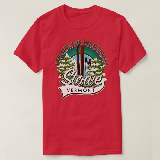 T-shirt Stowe Vermont découvre le ski Wilderness (Design devant)