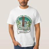 T-shirt Stowe Vermont, Explorez l'affiche de ski Wildernes (Devant)