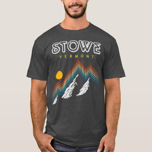T-shirt Stowe Vermont   Ski Resort 1980s Retro (Devant)