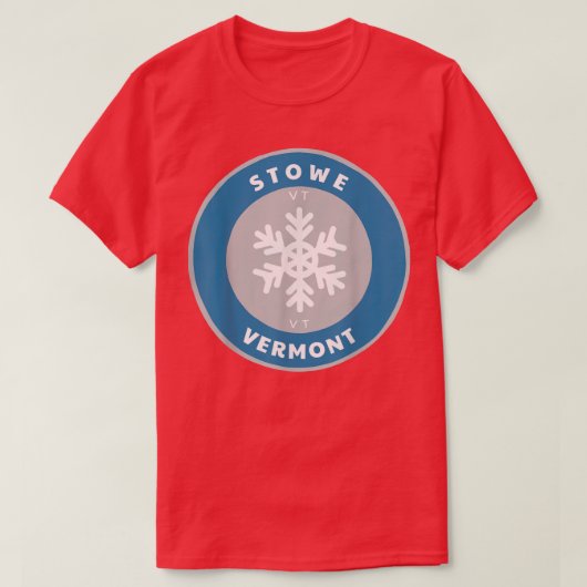 T-shirt Stowe Vermont VT Winter Snowflake Badge Souve (Design devant)