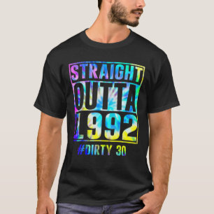 T-shirt Straight Outta 1992 Dirty Thirty Funny 30Th Birthd
