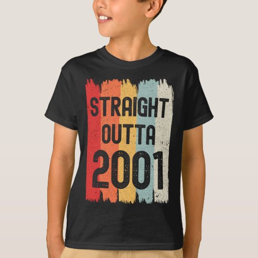 T-shirt Straight Outta 2001 Funny Retro Birthday Awesome S (Devant)